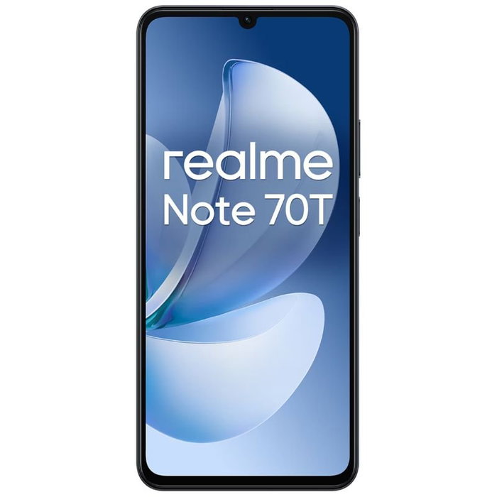 Realme Note 70T Smartphone 4GB RAM 256GB ROM Negro Obsidiana Pantalla 6.74" HD+ 90Hz Batería 6000 mAh Carga 15W IP54 Cámara IA